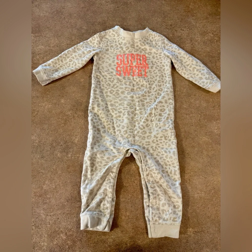 Carter's - Cream Leopard Print Kids One Piece, Size 18M